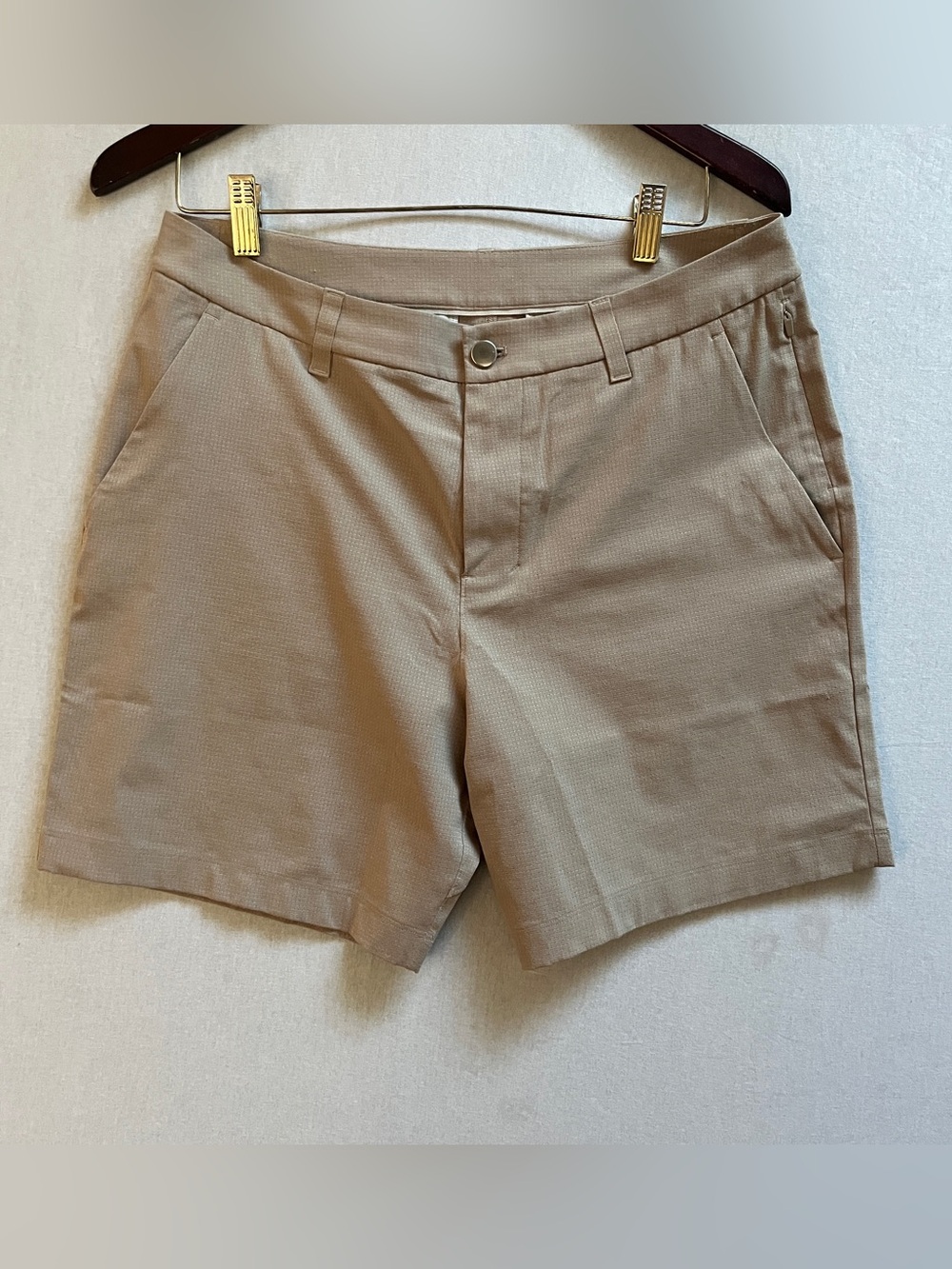 Lululemon ABC Classic-Fit Short 7" WovenAir Chino Khaki Tan 31 LM7BGUS